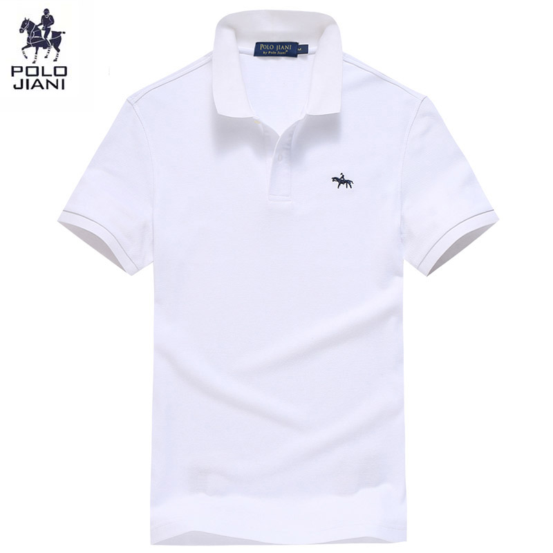 Boutique Anh Paul Summer lỏng nam ve áo cơ bản màu đơn giản ngắn tay Polo áo thêu áo thun nam