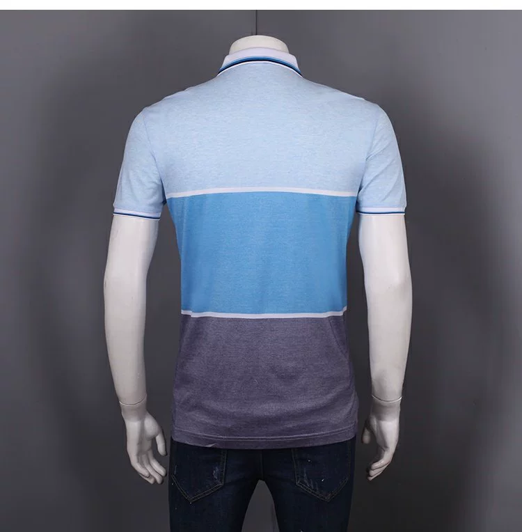 Mùa hè 2018 nam ngắn tay áo polo ve áo T-shirt thời trang hit màu lụa cotton giản dị áo thun T2T347