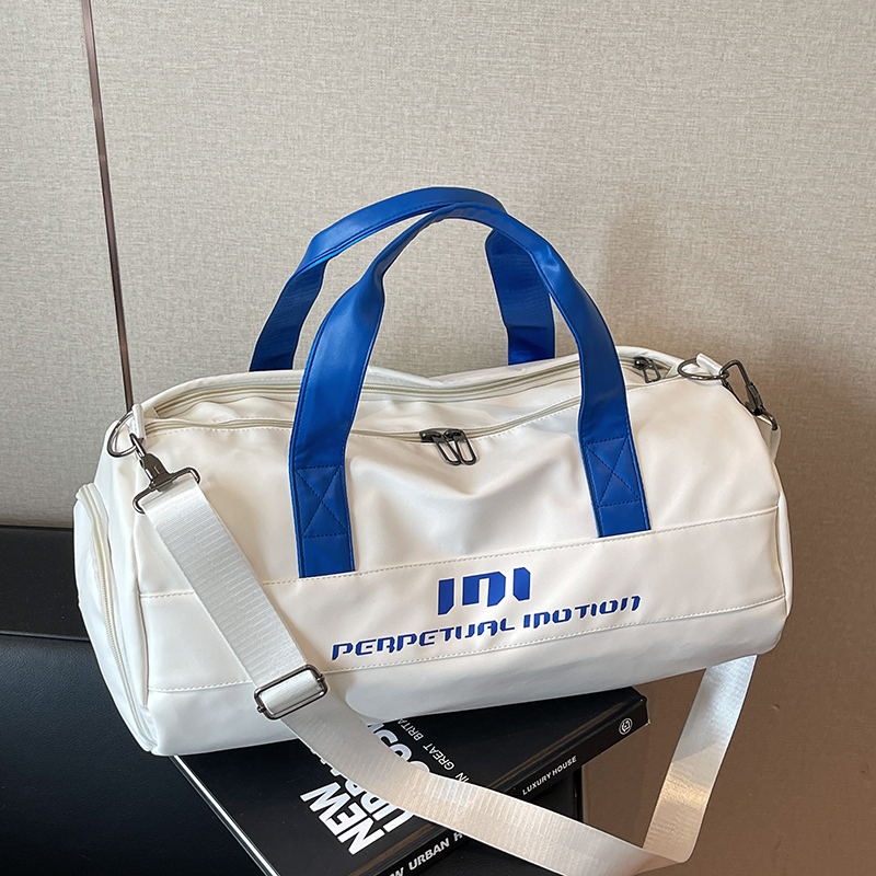 Bo Yue Kai Leather Film Fitness Bag with Dry and Wet Separation, Sports Tote Bag, Korean Style Casual Bag, Large Capacity Yoga and Swimming Bag