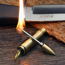Creative bullet case outdoor portable ignition stick personality Flint waterproof match kerosene lighter
