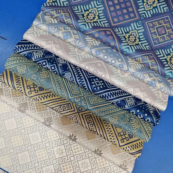 Zhuang Brocade with the Motif of "Forever Together" and Phoenix Flower Brocade Pattern, Brocade Ribbon, Guangxi Zhuang Ethnic Characteristic Fabric