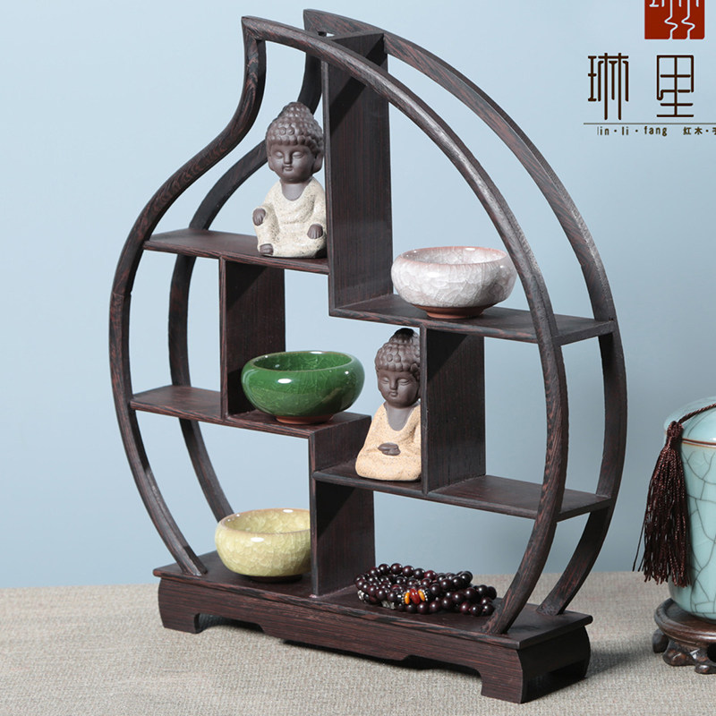 Chicken Wing Wood Bo Ancient Shelf Chinese Small Purple Clay Pot Pendulum Antique Table Shelf Display Mu Duo Bao Ge Tea Set