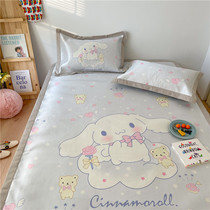 Jade Gui Dog Great Ear Dog Ice Silk Mat Cartoon Cute Children Teenage Girl Summer Air Conditioning Soft Mat Three Sets Dormitory Water Wash