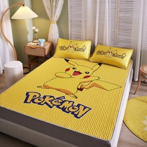Pikachu latex cold mat Three sets of cartoon cute children Summer air conditioning Soft Schili Chill Sensation Ice Silk Dormitory