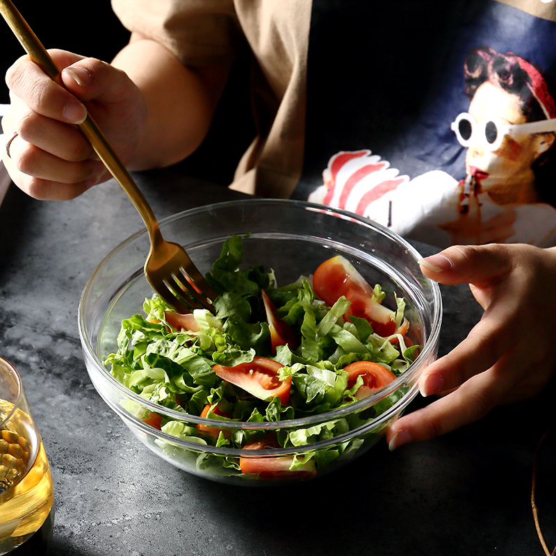 Acrylic dessert vegetable bowl square round salad bowl fruit plastic transparent seasoning tea bowl wash cup