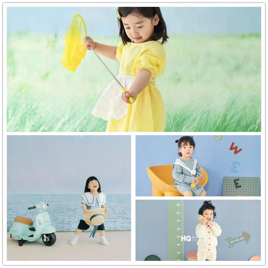Girl Themed Children Photography Background Fashion Nordic Wind Photo Gallery Baby Writing Real Photo Background Cloth in Mactian Sea