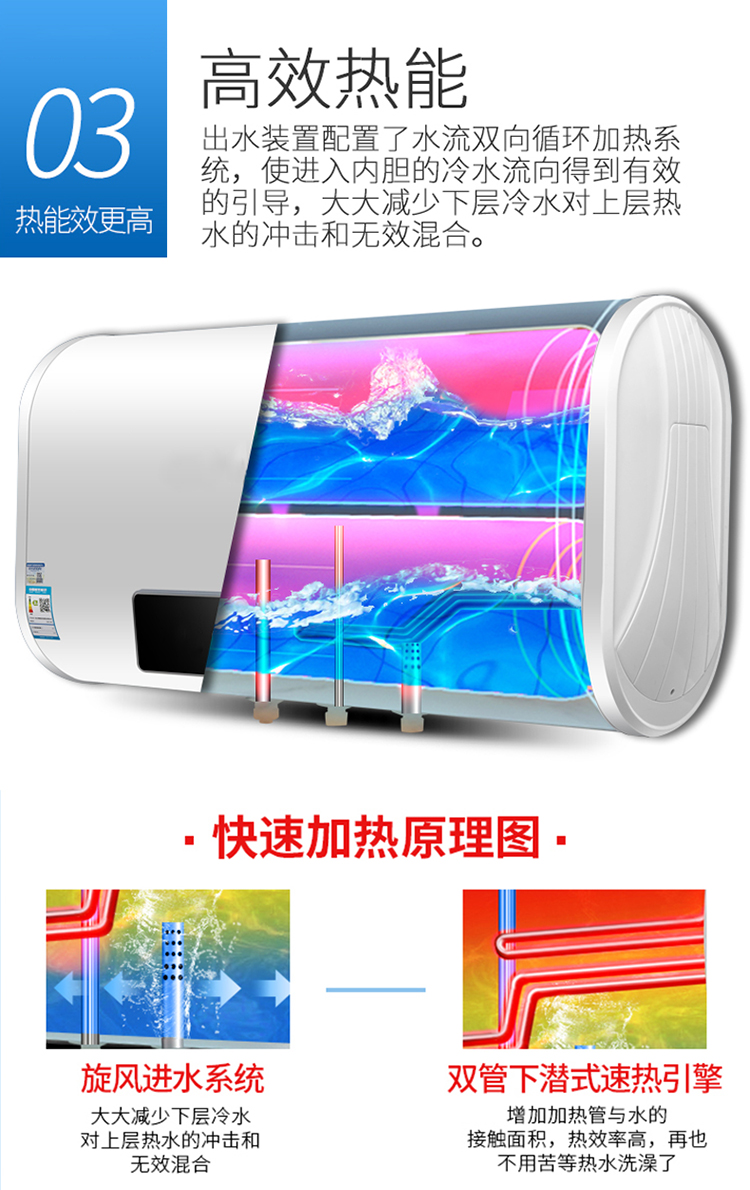 máy nước nóng năng lượng mặt trời megasun Authentic lưu trữ loại siêu mỏng phẳng phẳng máy nước nóng điện hộ gia đình tốc độ tắm nóng 60 lít 40L50 / 80 - Máy đun nước máy nước nóng lạnh panasonic