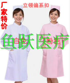 护士服白大褂医师服偏襟圆领冬装长袖医院门诊诊所美容院用工作服