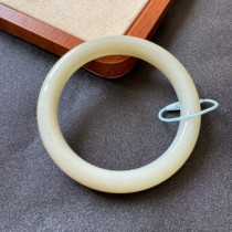 Natural Hotan Jade Russian Material High Green White Blue Bracelet 59 mm Osmanthus Cake Special Bracelet 4212