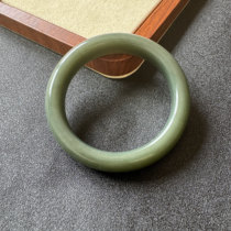 54mm Hetian Jade Bracelet Xinjiang Material Qiemo Blue Ribbon Sugar Color Medium Wide Peace Bracelet Jade Bracelet