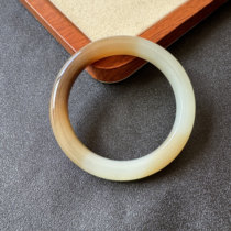 Xinjiang Hotan jade and sugar yellow bracelet 53 mm high density oily and good brown sugar bracelet 4028