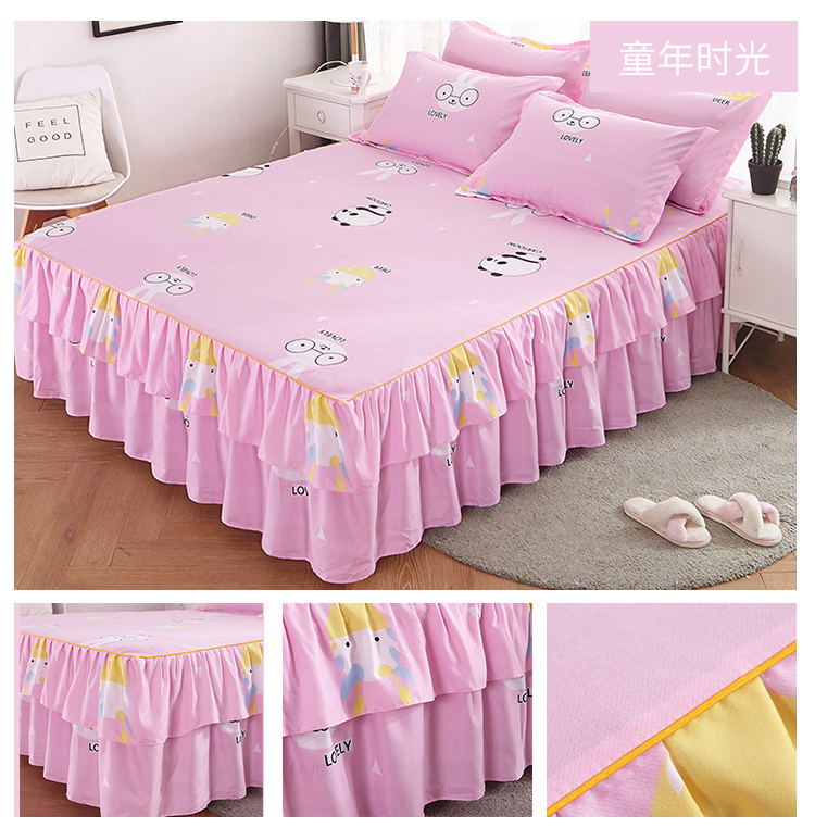 Bộ đồ giường mới trải giường đơn giường nhóm giường đặt bộ đồ giường Simmons bảo vệ chống trượt có thể được trang bị ba hoặc bốn bộ - Váy Petti giường váy