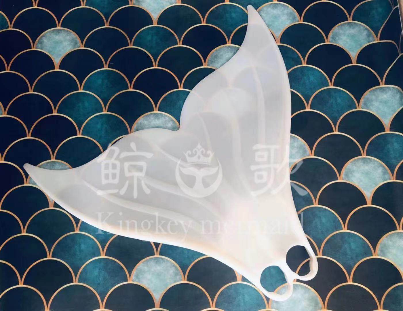 White mermaid flipper soft silicone aquarium diving swimming training photo white fish tail monofin