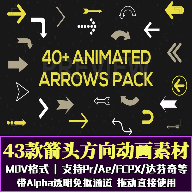 43 ARROW DIRECTIONS INDICATE MARKING GUIDELINES ANIMATION PR AE FCPX EDIUS SYNTHETIC FILM MATERIAL K136