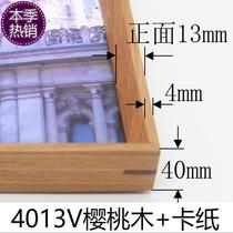 Pin custom simple modern narrow edge cherry wood solid wood square wall hanging table photo frame picture frame