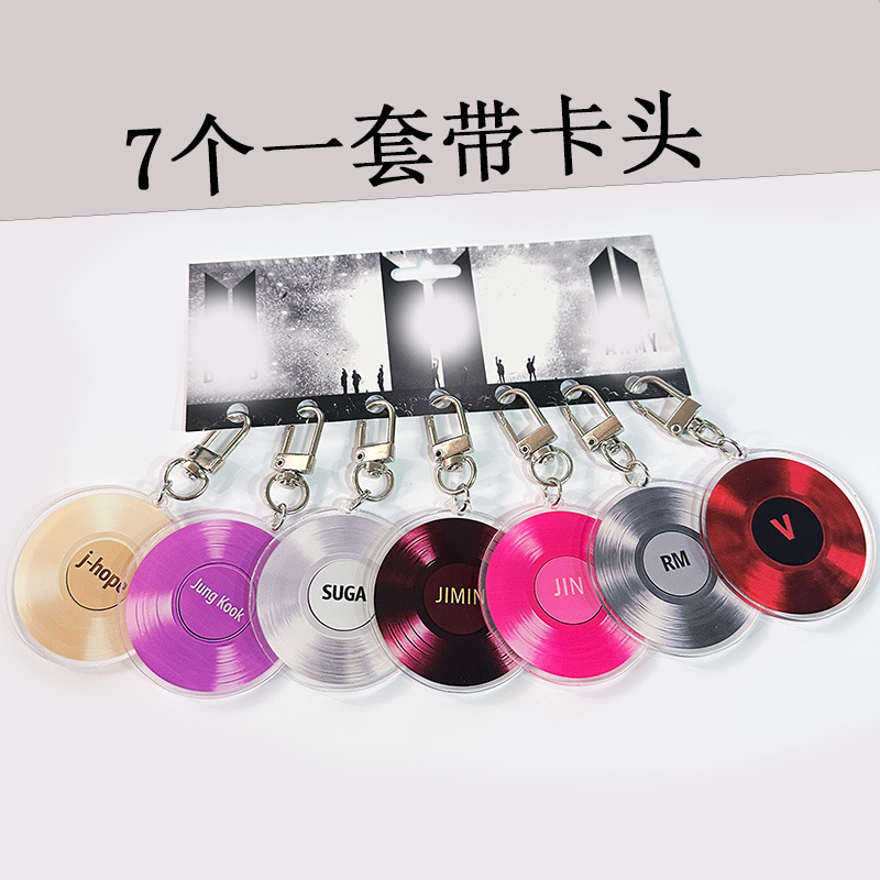 Bts Album Keychain Vinyl Record Acrylic Pendant V Jungkook Support Group