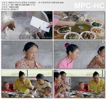 Hainan farm table cooking cooking family sitting around eating harmonious family real video footage