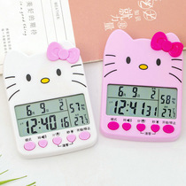 Magnetic Cute Cartoon Electronic Clock Walking Seconds Temperature and Humidity Timer Operation Timing Reminder Vibration Luminous Alarm Clock