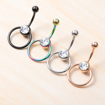 2 clothing and Europe Pop Titanium Steel Belly Button Captive Belly Button Czech Diamond belly button puncture Piercing Ornament
