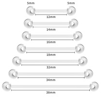 10 loaded European and American transparent invisible tongue nail UV soft pole Lip Nail-ear Bridge Anti-Allergy Human Puncture Piercing ornament