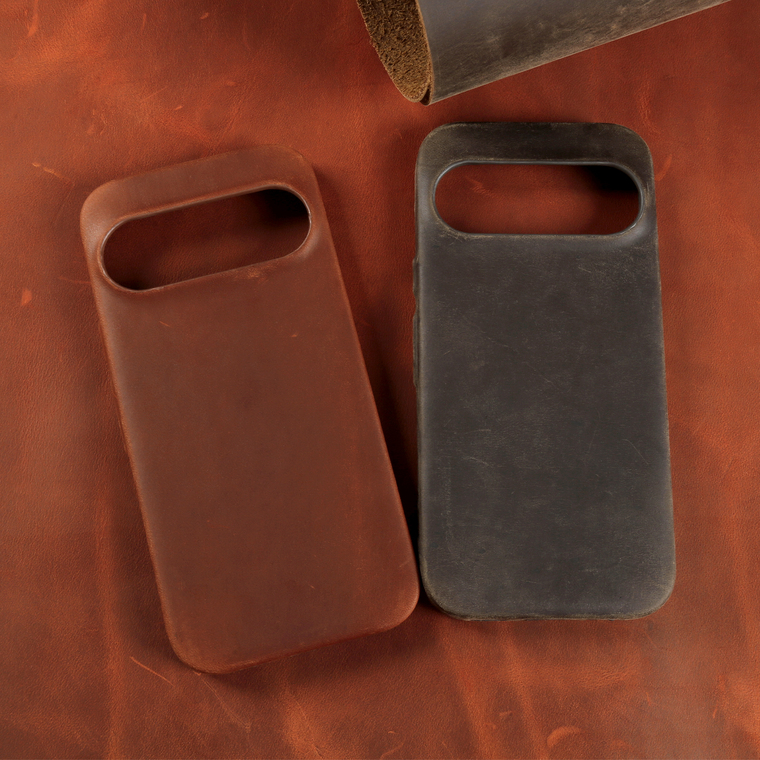 Soft Brown Leather Grain Minimalist Genuine leather Calfskin leather Google Pixel Phone Case