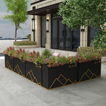 Iron flower box outdoor combination creative commercial courtyard sales department flower bed landscape partition fence outside the fence