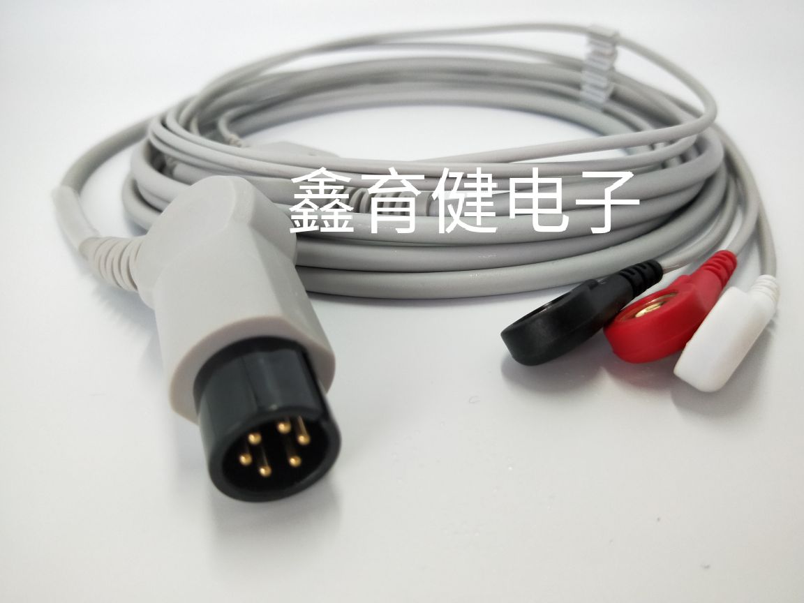 兼容迈瑞PM9000 MEC-1000金科威宝莱特科曼监护仪通用心电导联线