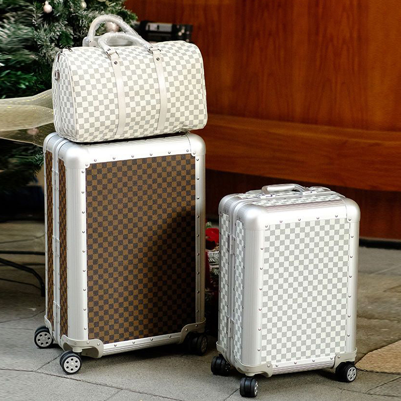 High-End New Model All-Aluminum Magnesium Alloy Trolley Suitcase for Men and Women 20inch Carry-On Luggage 26-Inch Metal Travel Suitcase 24inch