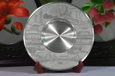Guangzhou characteristic business meeting commemorative gift anniversary celebration gift Yangcheng new eight views decoration pure tin plate medal
