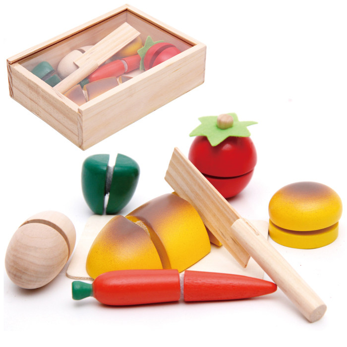 Cut to see cut-cheek bread fruit and vegetable baby play house wine kitchen wooden educational toys 2-3-5-6 years old