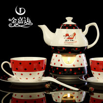 Eurostyle exquisite ceramic suit tea set Teen Heart Candle Teapot Afternoon Teapot Home Flower Tea Cup Coffee