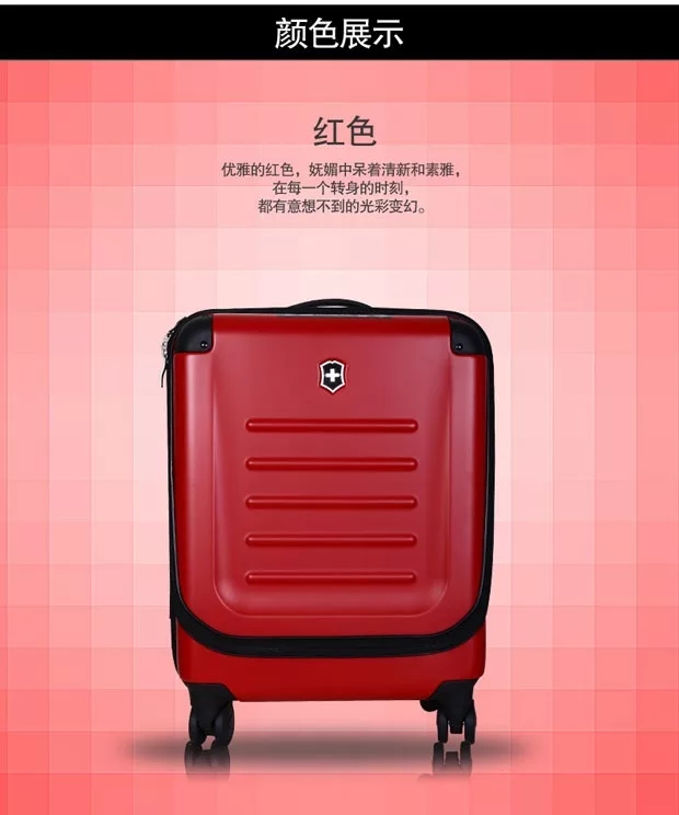 Victorinox Thụy Sĩ quân đội dao túi chính hãng 20 inch tám vòng đôi thanh xe đẩy nội trú va li 3318001 vali khung nhôm