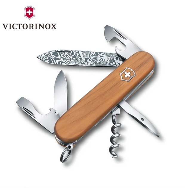 Victorinox Swiss Army Knife Tay cầm linh sam tím chính hãng 1.3601.J14 Bộ sưu tập dao Damascus Phiên bản giới hạn Saber swiss army knife