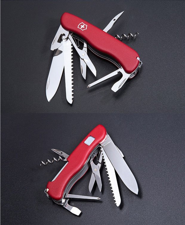 Dao quân đội Thụy Sĩ Victorinox Chính hãng 111MM Tiền nhiệm Đỏ 0.9023 Dao gấp di động ngoài trời Đa dụng cụ dao xếp đa năng