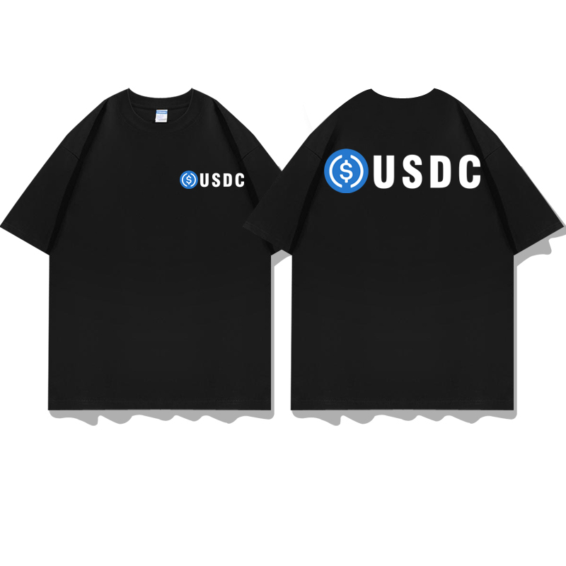 Virtual Digital Currency Blockchain Usdc Peripheral Pure Cotton Loose Fashion Casual Short-Sleeved T-Shirt Clothing Tee Shirt Virtual Digital Currency Blockchain Usdc Peripheral Pure Cotton Loose Fashion Casual Short-Sleeved T-Shirt Clothing Tee Shirt