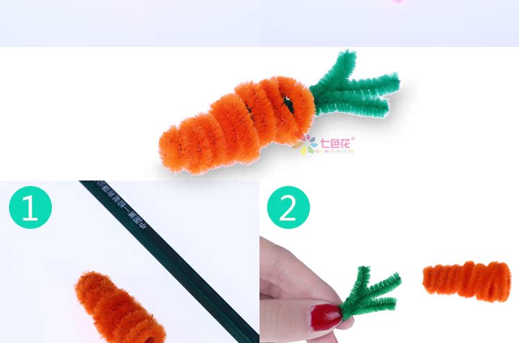 Màu ngọn tóc xoắn thanh gốc Mẫu giáo sáng tạo trẻ em câu đố thủ công DIY nguyên liệu sản xuất đồ chơi nấu ăn