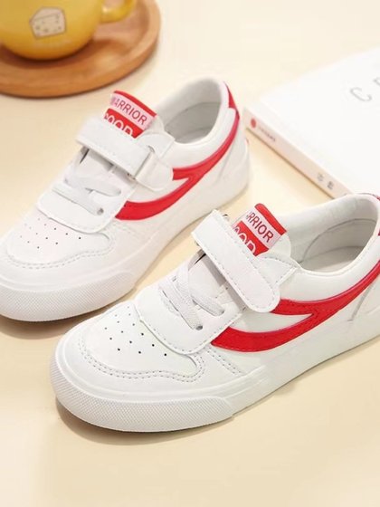 回力童鞋2022新款男女童板鞋 宝宝百搭中大童皮面儿童小白鞋校鞋