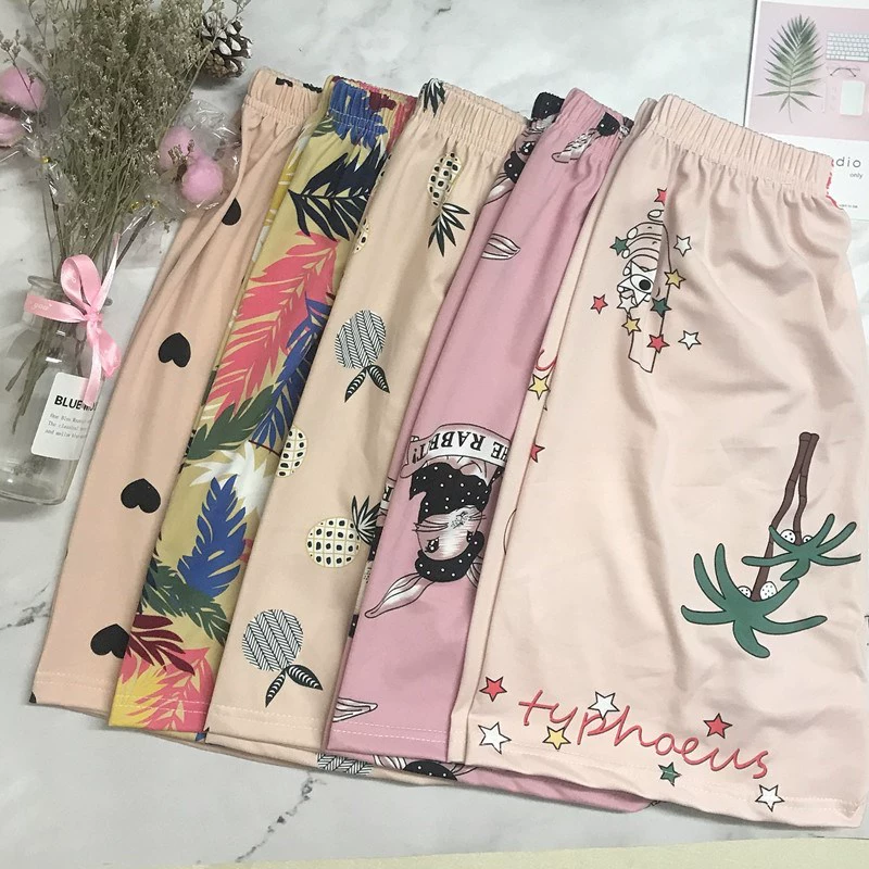 Quần pyjama của phụ nữ quần short mùa hè cộng với kích thước quần short thể thao của phụ nữ lỏng lẻo của phụ nữ đồ ngủ của phụ nữ mỏng phần có thể mặc quần ở nhà - Quần tây