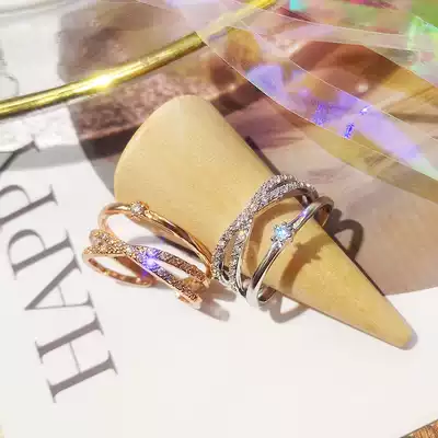 Korean ring female fashion personality niche design opening double-layer cold wind index finger tail ring light luxury single net red