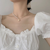 Korean love pearl necklace light luxury niche senior sense choker female French temperament 520 gift to girlfriend