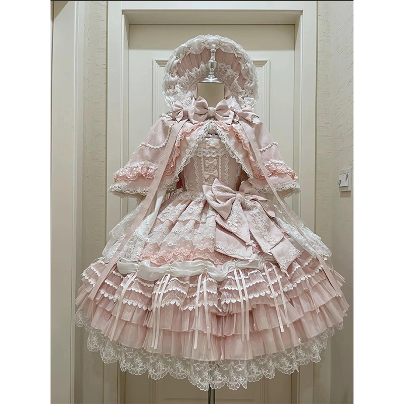 Pink Lace Lolita Dress Wedding Birthday Coming-Of-Age Ceremony Suspender Jsk Christmas Princess Dress g Lolita Love Song Pink Lace Lolita Dress Wedding Birthday Coming-Of-Age Ceremony Suspender Jsk Christmas Princess Dress g Lolita Love Song