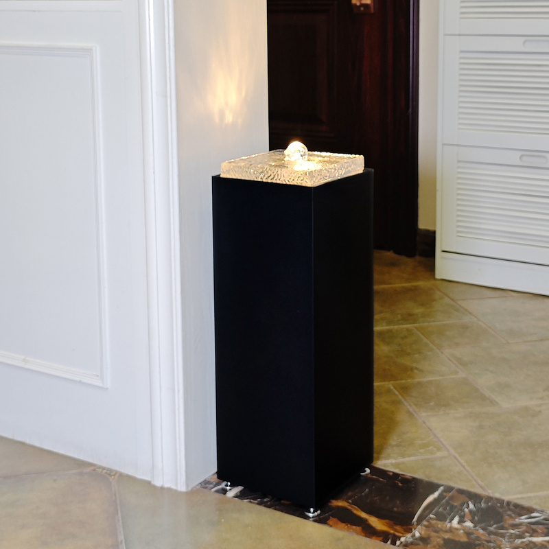 Light Luxury Modern Floor-Standing Water Feature for Living Room, Entrance, Office, Housewarming, Wealth-Generating Circulating Water Fountain Landscape