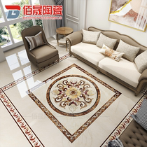 Living room mosaic tiles entrance hall entrance warm yellow style floor tiles hotel villa puzzle floor tiles customization