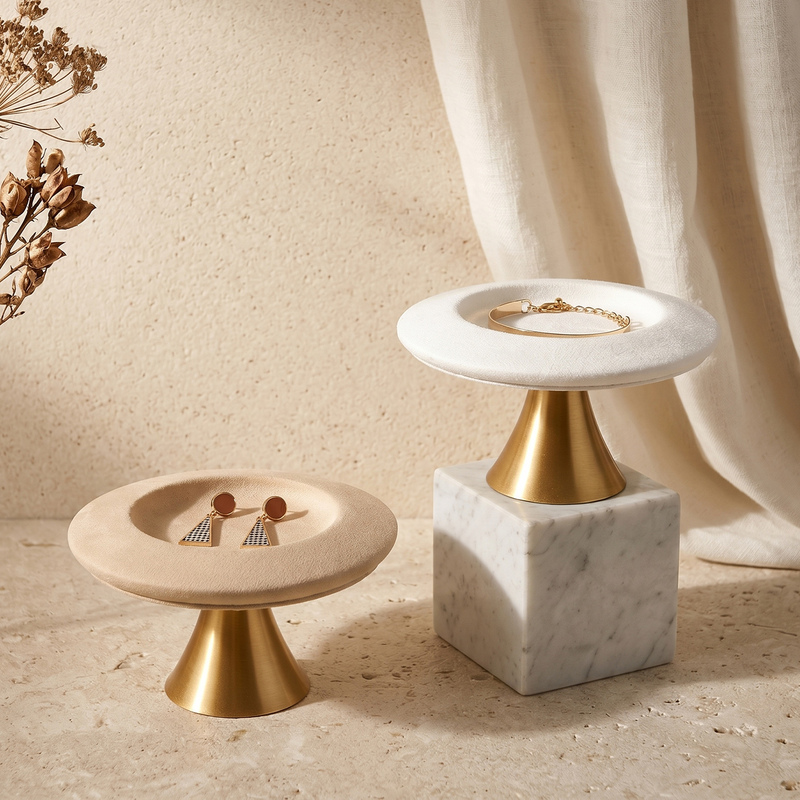 Jewelry Display Stand Multi-Color Velvet Round Jewelry Tray Ring Earrings Necklace Bracelet Storage Tray Photo Props Jewelry Display Stand Multi-Color Velvet Round Jewelry Tray Ring Earrings Necklace Bracelet Storage Tray Photo Props