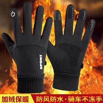 Fuyi Clothing Accessories Store Winter Riding Warm Gloves Outdoor Plus Suede Thickened Sport Non-slip Windproof Waterproof Touch Screen