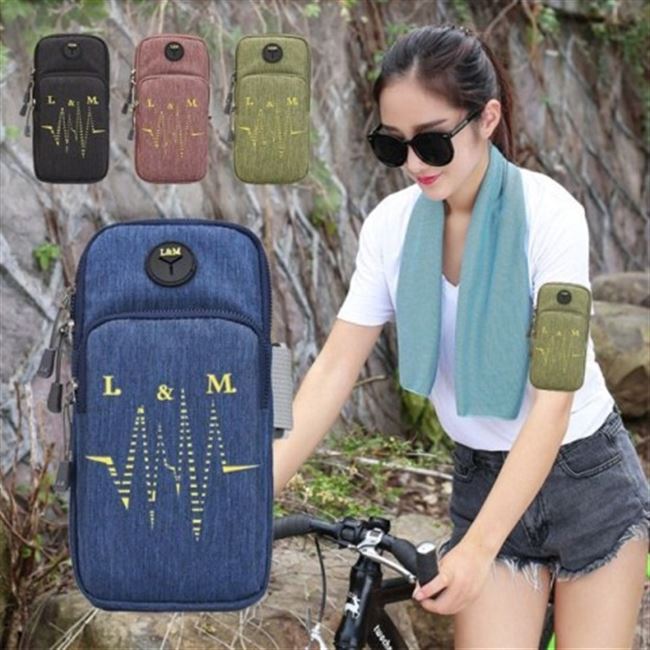 Khóa kéo đơn giản trong túi xách điều chỉnh nhảy lớn đơn giản thể thao unisex túi xách tay màu đen - Túi xách 	túi đeo bắp tay đựng điện thoại