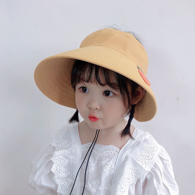 Children's empty top hat Summer sun protection hat Bo Cute Super Cute Girl Princess Shading Hat Baby Fisherman Hat Man