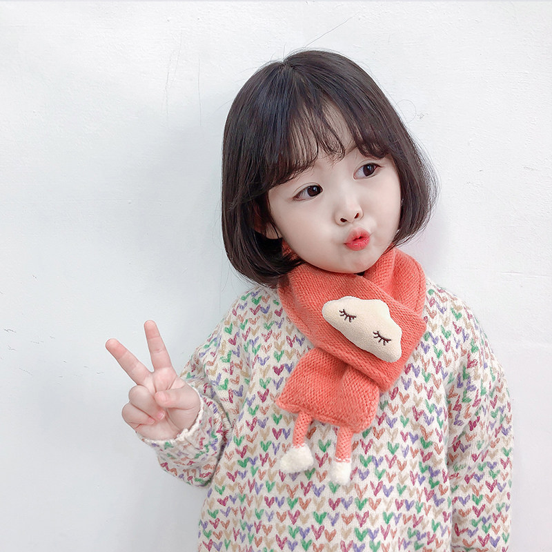 Children's scarf girl autumn winter Korean version cute super cute girl baby winter warm bib tide baby cartoon neck guard