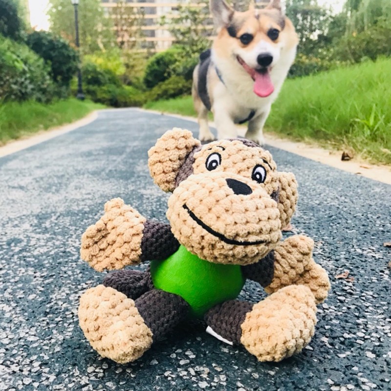 Dog toy sound rubber ball dog plush toy bite-resistant teddy golden retriever molar puppy small large dog