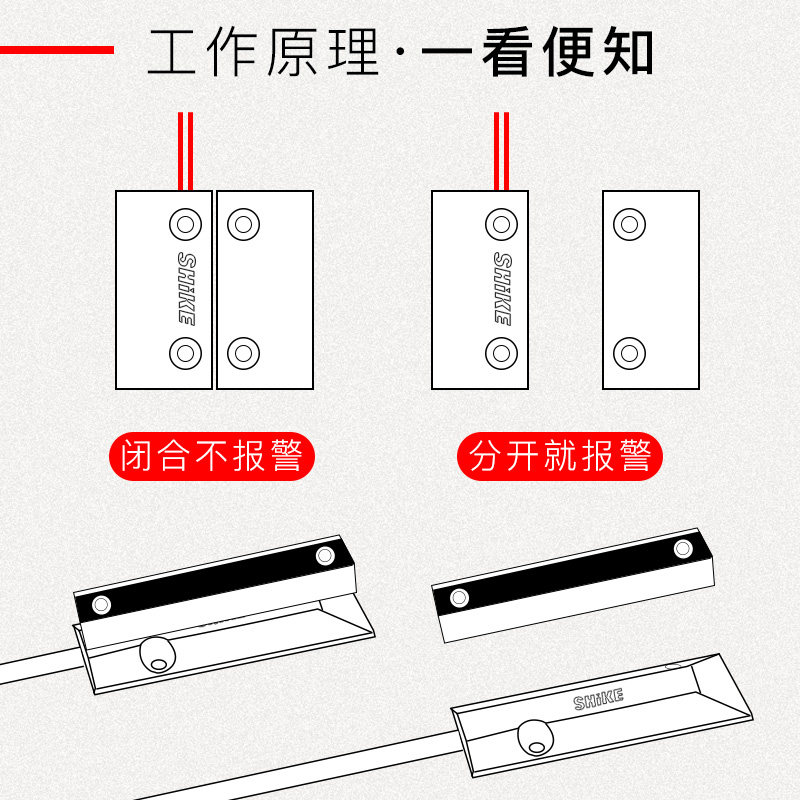 家的安全守护神：时刻有线门磁开关，让你安心入睡！-门磁报警器-淘宝好物网